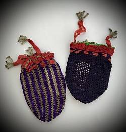 Antique coin purse with tassel & sequin drawstrings origin unknown