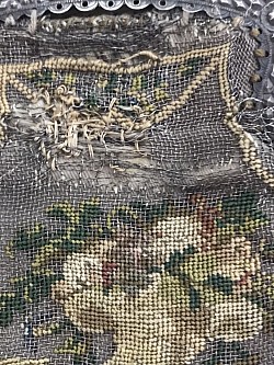 Early Repair of wire mesh embroidered Georgian Era coin purse